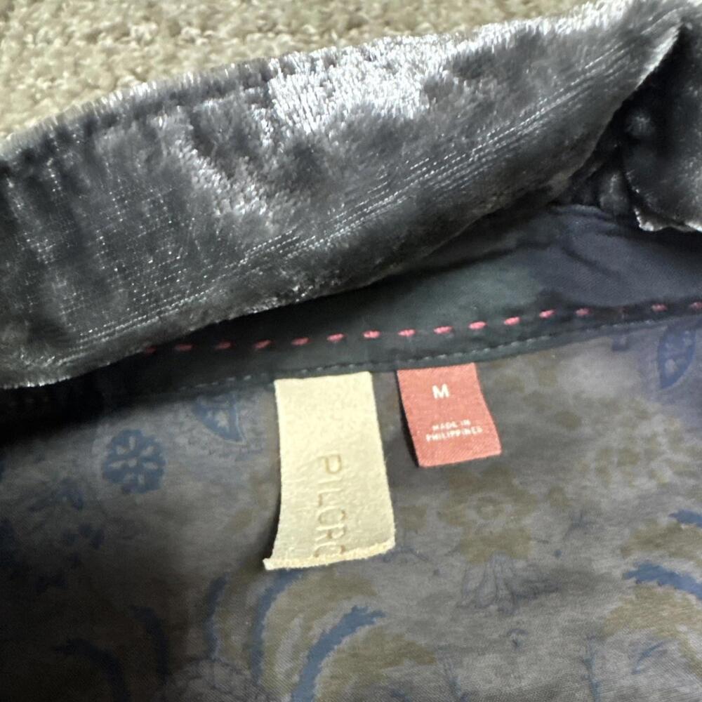 Pilcro Black Washed Velvet Button-Up Shirt - Picture 5 of 11